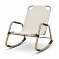 Metallrahmen-Schaukelstuhl mit Polyestergewebe Beige