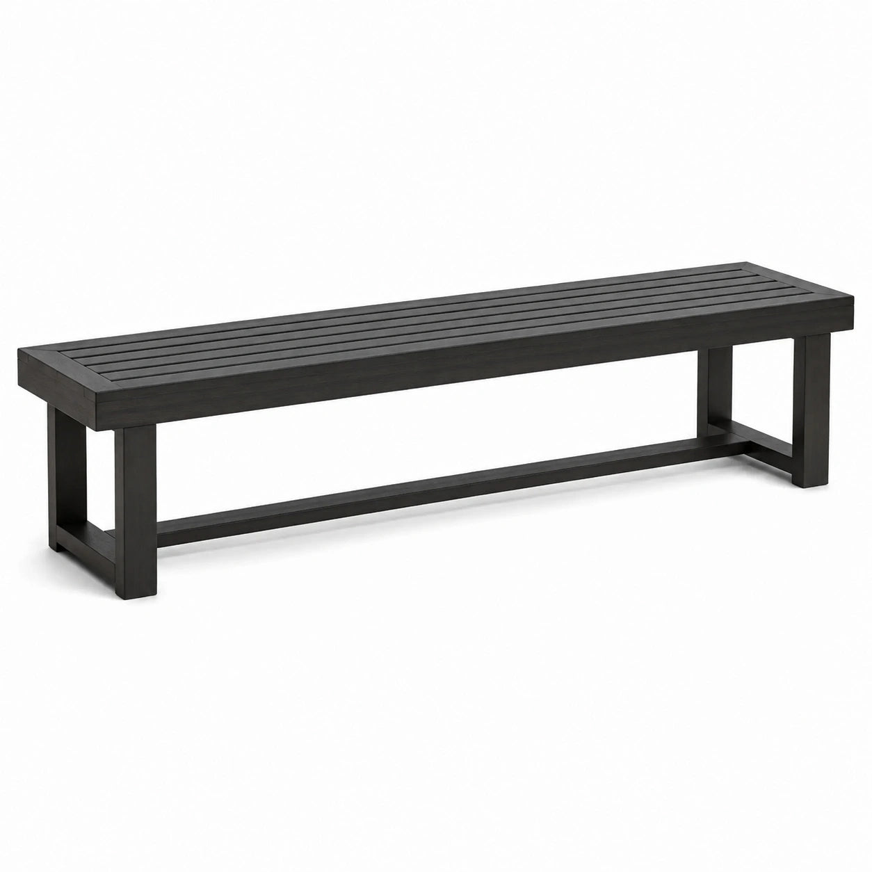 Gartenbank aus Aluminium 180 cm Schwarz