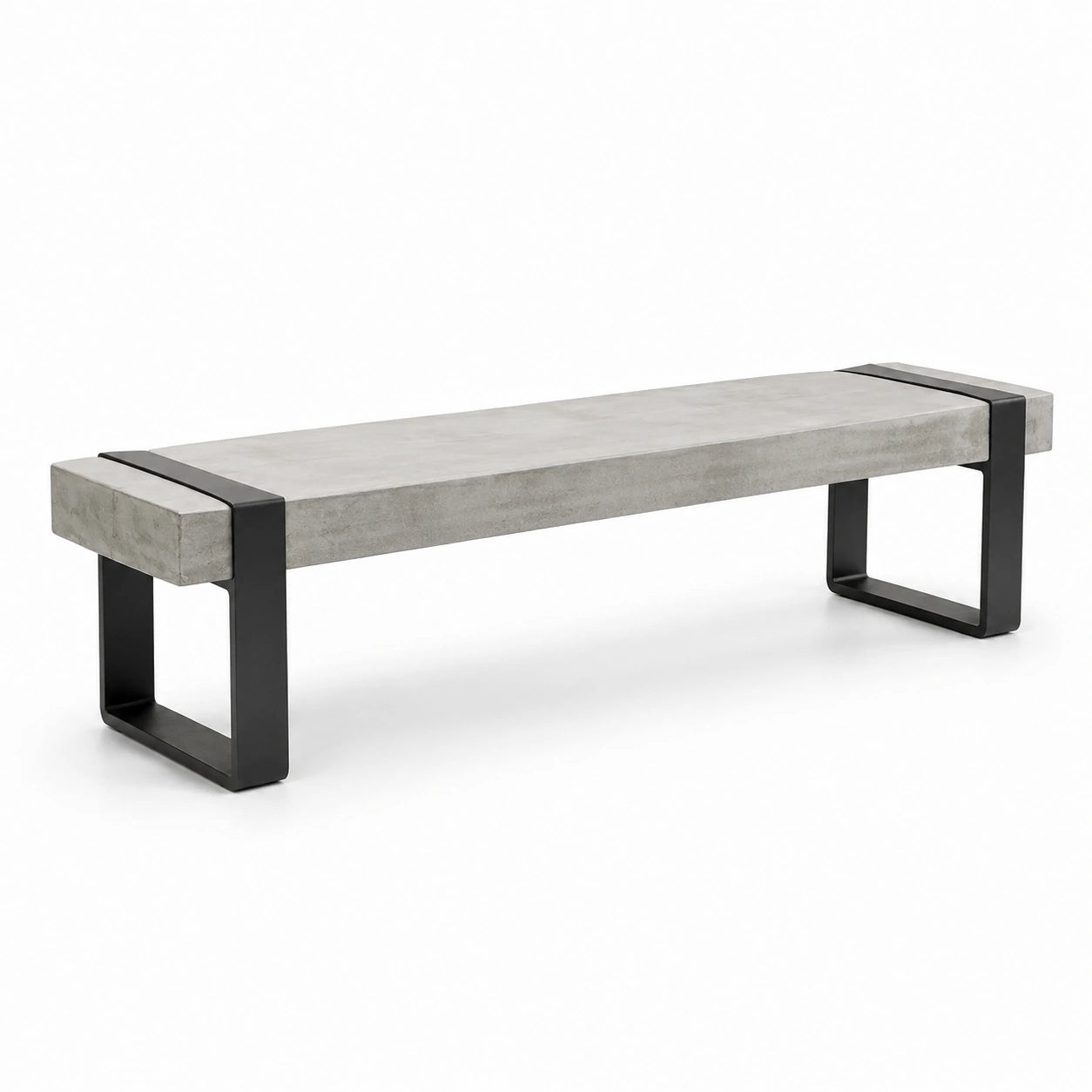 Betonbank Metall Grau 180x35x45cm