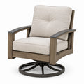 Drehsessel mit Holzrahmen und Polyesterkissen Beige