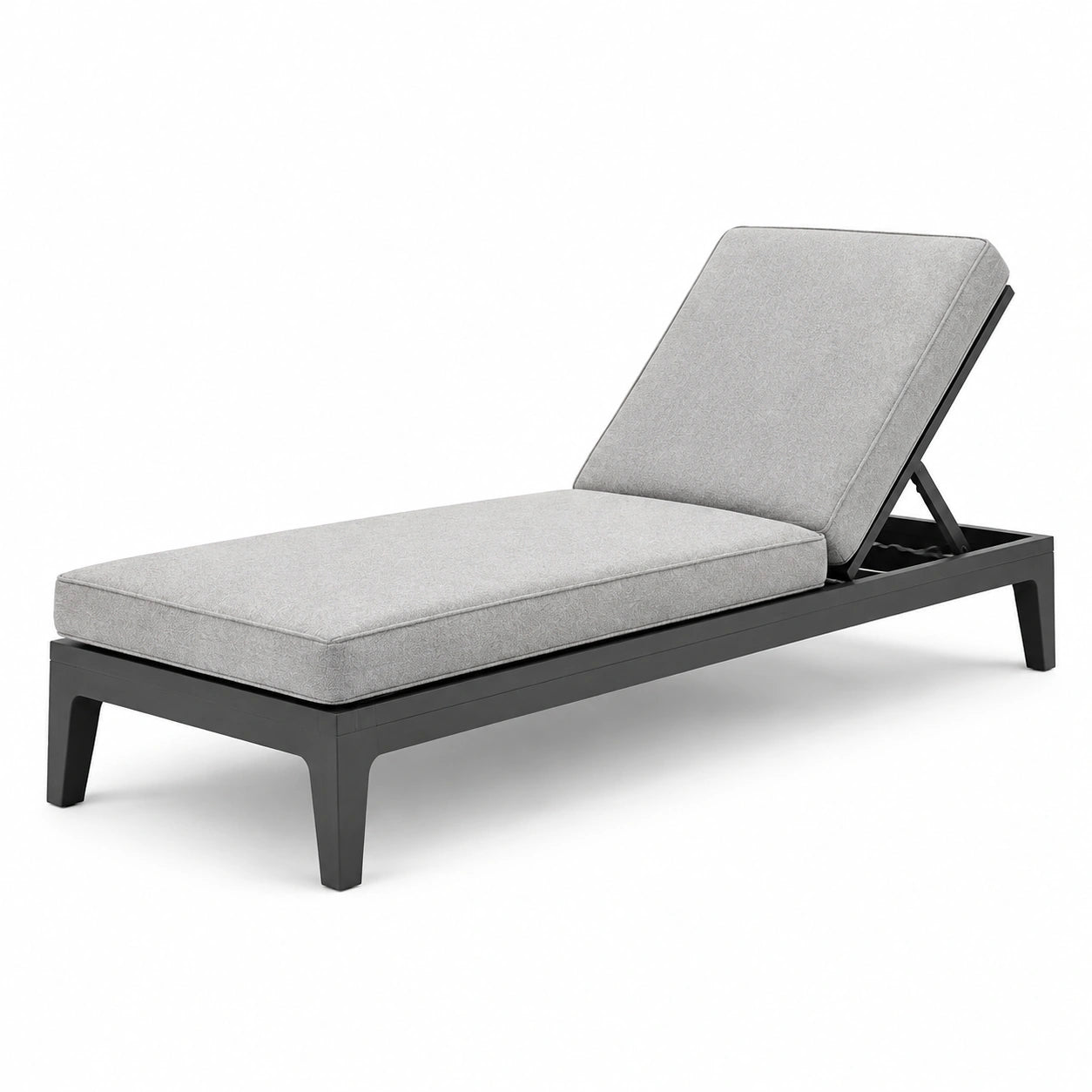 Verstellbare Gartenliege Aluminium Schwarz/Grau 200x70x35 cm