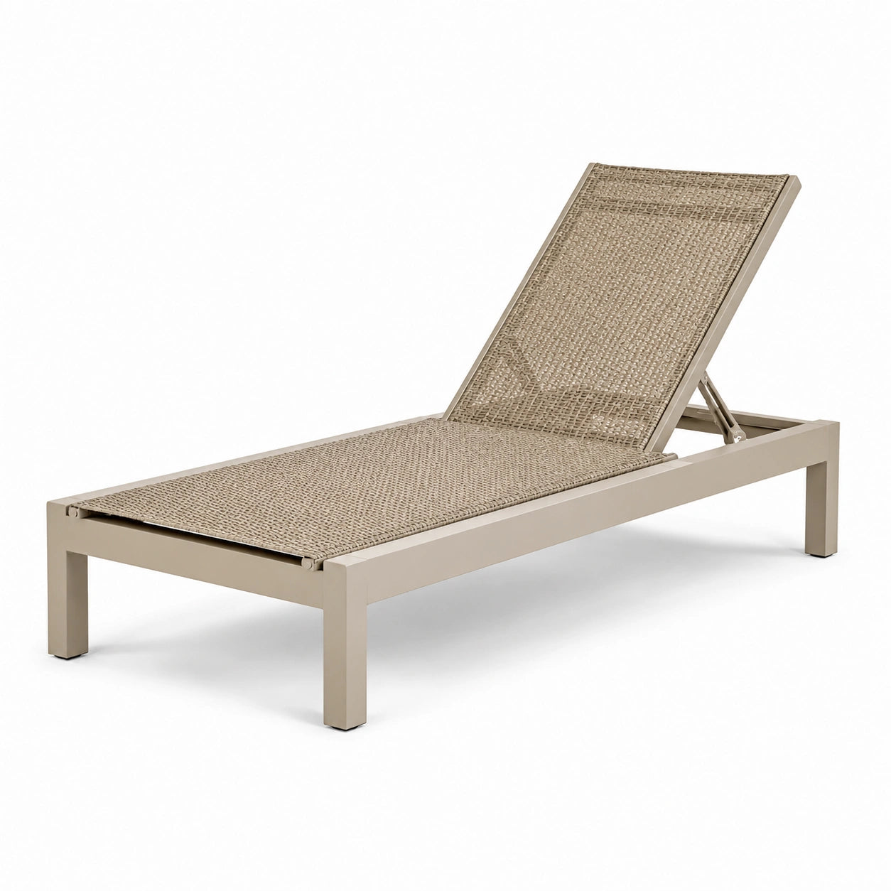 Gartenliege aus Aluminium mit Textilen in Beige 200x70x30cm