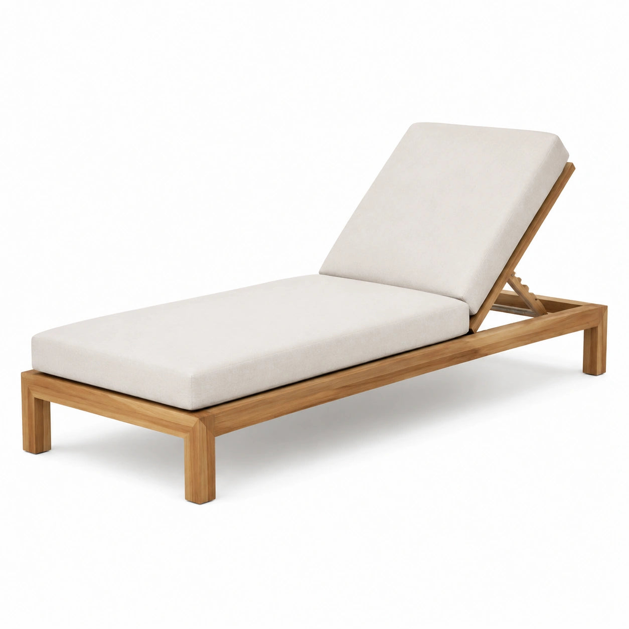Gartenliege Teakholz Verstellbar Weiß 200 x 65 x 30 cm