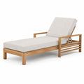 Verstellbare Sonnenliege aus Akazienholz mit Polyesterpolster Beige