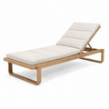 Sonnenliege Teakholz Baumwolle Beige 200 x 70 x 30 cm