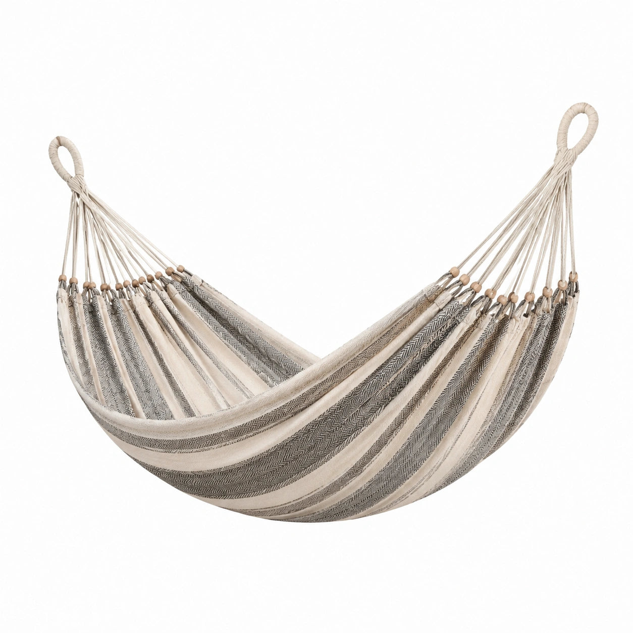 Baumwoll-Hängematte 200x150 cm Beige/Grau