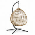 Hängesessel mit Gestell Poly-Rattan Beige