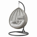 Hängesessel aus Polyrattan mit Stahlrahmen Grau